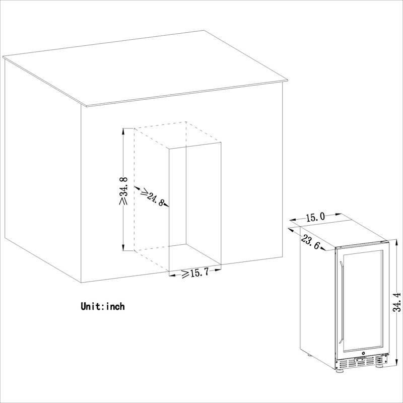 Lanbo Builtin Refrigeration 80 Cans (12 oz.) Convertible Beverage
